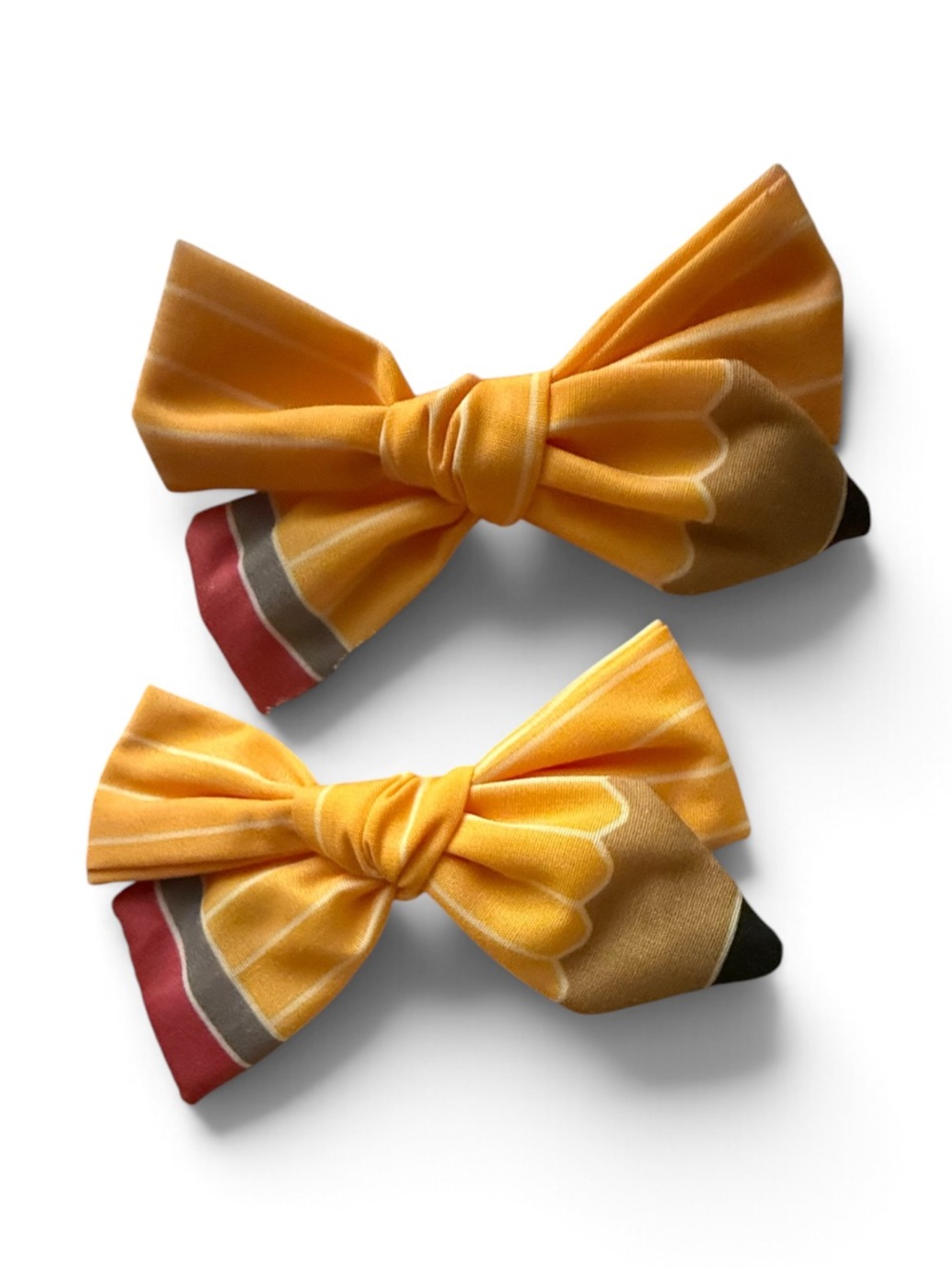 Kids Yellow Pencil Bow Hair Clips - Brand:
